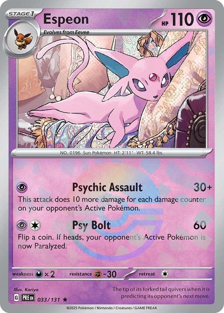 Espeon (033/131) (Poke Ball Pattern) [Scarlet & Violet: Prismatic Evolutions] | Exor Games Summserside