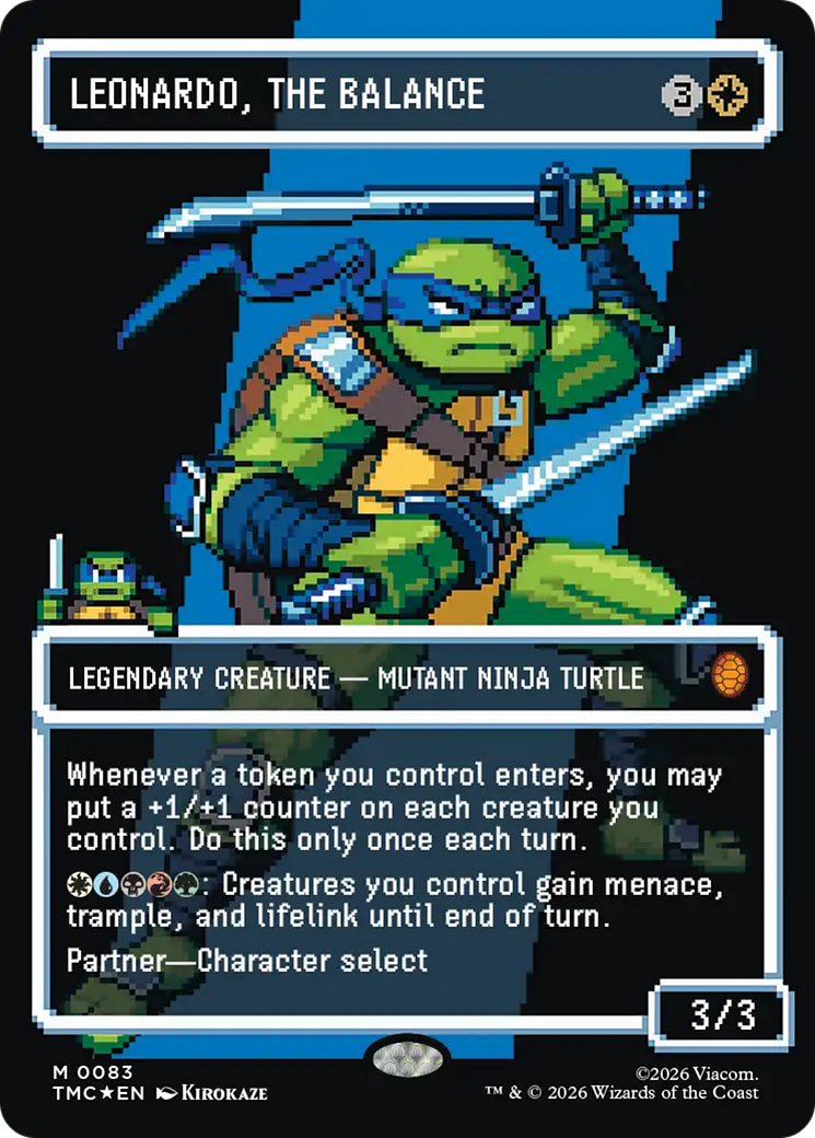 Leonardo, the Balance (0083) (Borderless) (Surge Foil) [Teenage Mutant Ninja Turtles Commander] | Exor Games Summserside