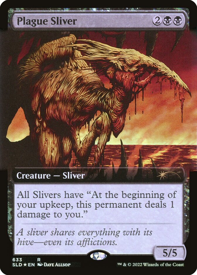 Plague Sliver (Extended Art) (Step-and-Compleat Foil) [Secret Lair Drop Promos] | Exor Games Summserside