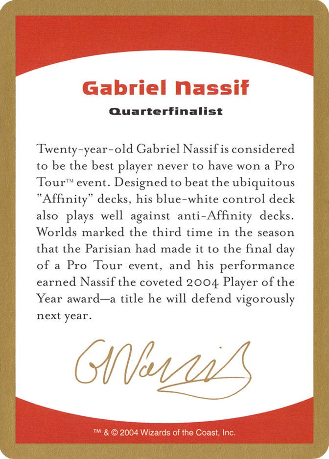 Gabriel Nassif Bio [World Championship Decks 2004] | Exor Games Summserside