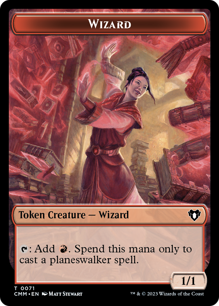 Chandra, Torch of Defiance Emblem // Wizard Double-Sided Token [Commander Masters Tokens] | Exor Games Summserside