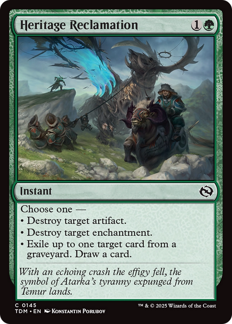 Heritage Reclamation [Tarkir: Dragonstorm] | Exor Games Summserside