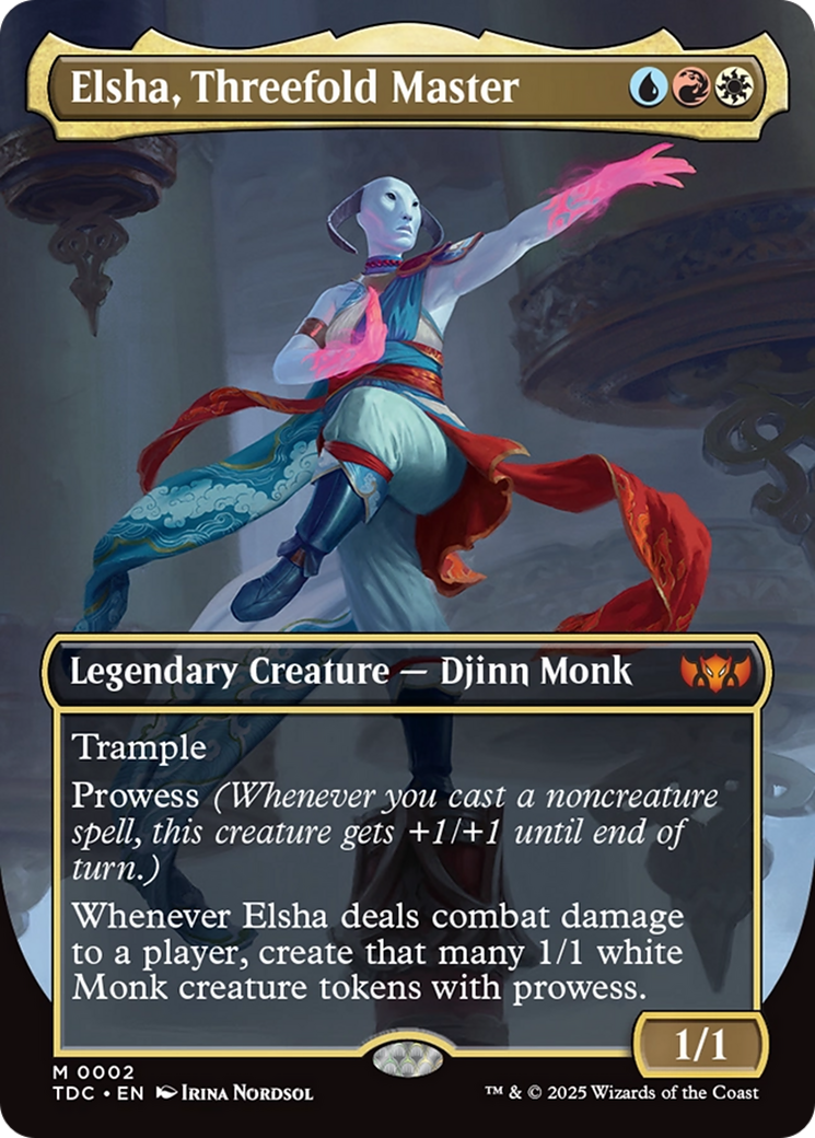 Elsha, Threefold Master (Borderless) [Tarkir: Dragonstorm Commander] | Exor Games Summserside