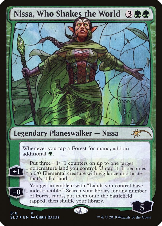 Nissa, Who Shakes the World (Stained Glass) [Secret Lair Drop Promos] | Exor Games Summserside