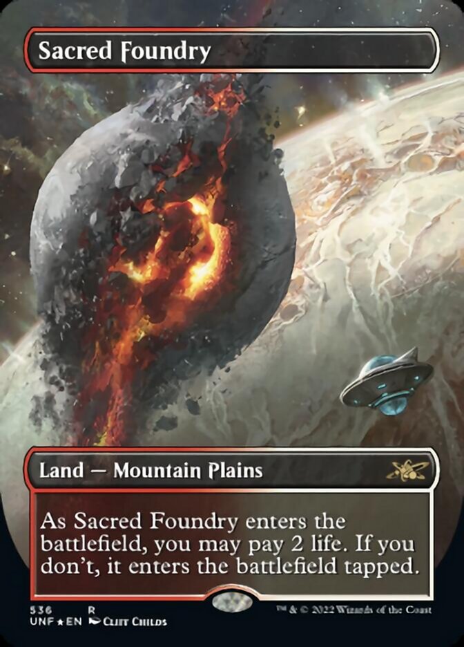 Sacred Foundry (Borderless) (Galaxy Foil) [Unfinity] | Exor Games Summserside