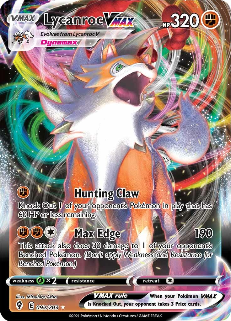 Lycanroc VMAX (092/203) [Sword & Shield: Evolving Skies] | Exor Games Summserside