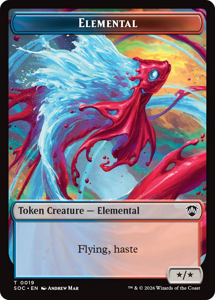Dragon Illusion // Elemental (0019) Double-Sided Token [Secrets of Strixhaven Commander Tokens] | Exor Games Summserside