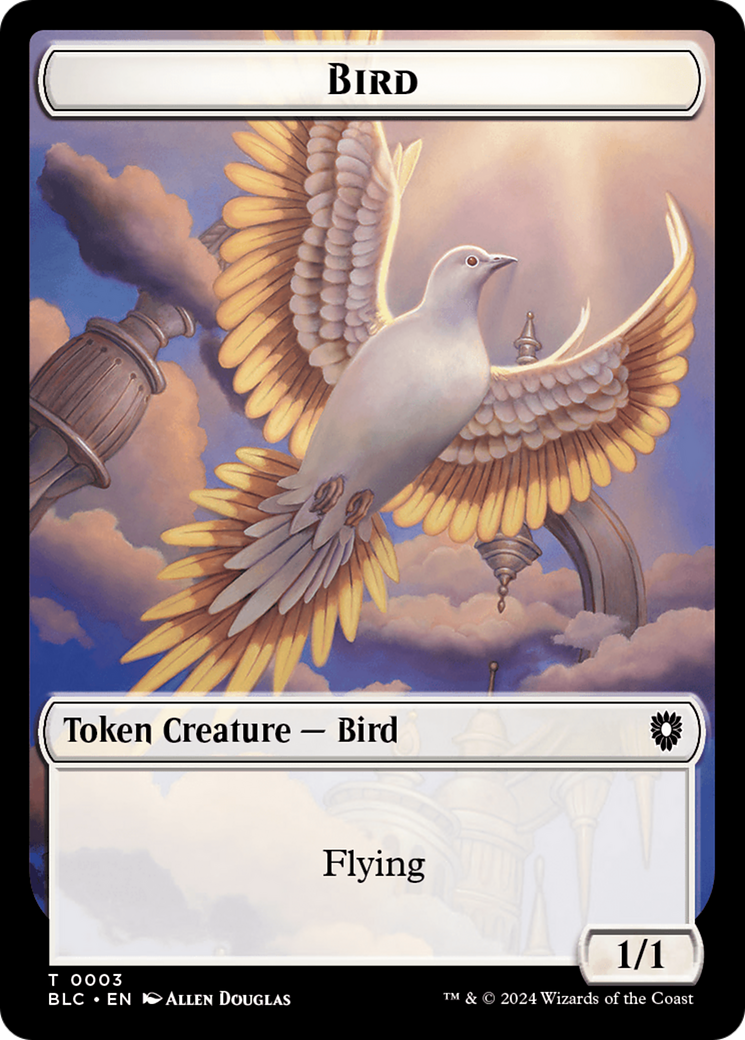 Storm Crow // Bird (003) Double-Sided Token [Bloomburrow Commander Tokens] | Exor Games Summserside