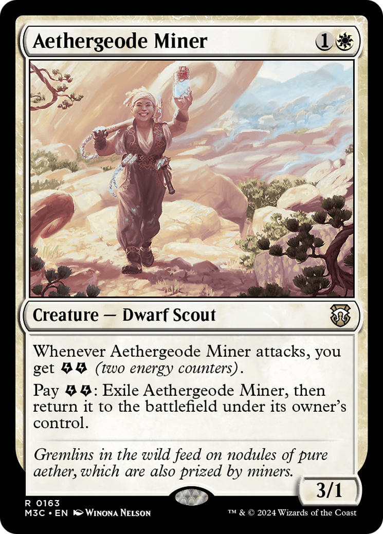 Aethergeode Miner (Ripple Foil) [Modern Horizons 3 Commander] | Exor Games Summserside