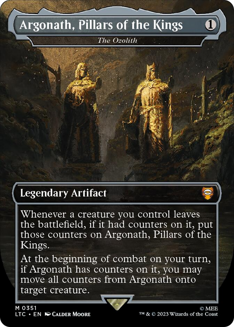 Argonath, Pillars of the Kings - The Ozolith (Borderless) (Surge Foil) [The Lord of the Rings: Tales of Middle-Earth Commander] | Exor Games Summserside