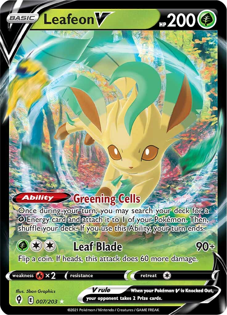 Leafeon V (007/203) [Sword & Shield: Evolving Skies] | Exor Games Summserside