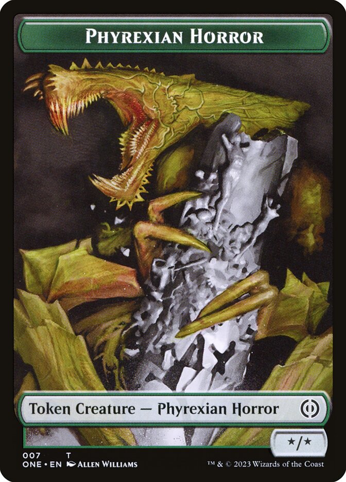 Phyrexian Goblin // Phyrexian Horror Double-Sided Token [Phyrexia: All Will Be One Tokens] | Exor Games Summserside