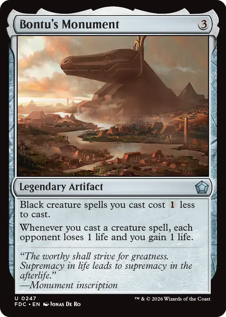 Bontu's Monument [Foundations Commander] | Exor Games Summserside