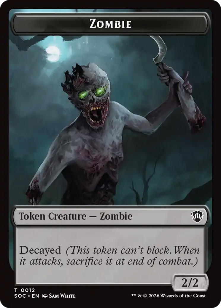 Snake // Zombie Double-Sided Token [Secrets of Strixhaven Commander Tokens] | Exor Games Summserside