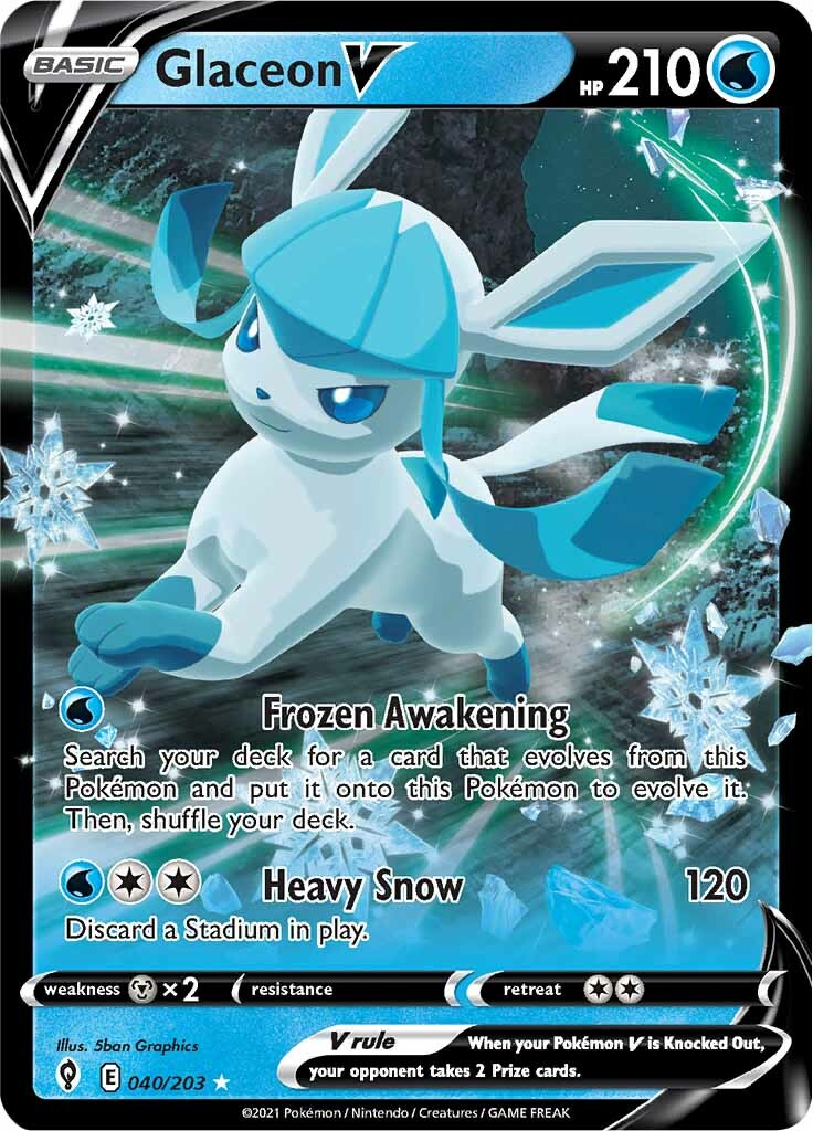 Glaceon V (040/203) [Sword & Shield: Evolving Skies] | Exor Games Summserside