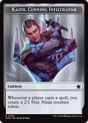 Emblem - Kaito, Cunning Infiltrator // Ninja Doubled-Sided Token [Foundations Tokens] | Exor Games Summserside