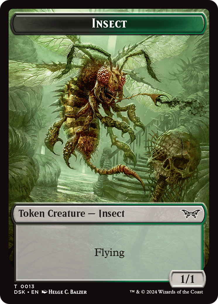 Insect (0013) // Spider Double-Sided Token [Duskmourn: House of Horror Tokens] | Exor Games Summserside