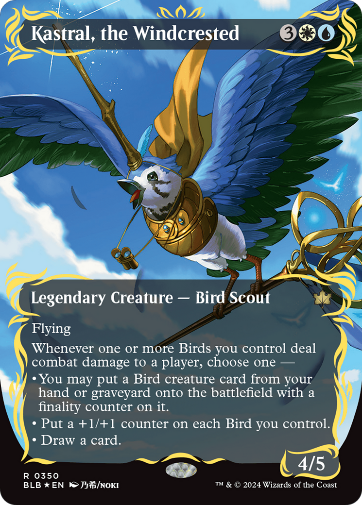 Kastral, the Windcrested (Borderless) (Raised Foil) [Bloomburrow] | Exor Games Summserside