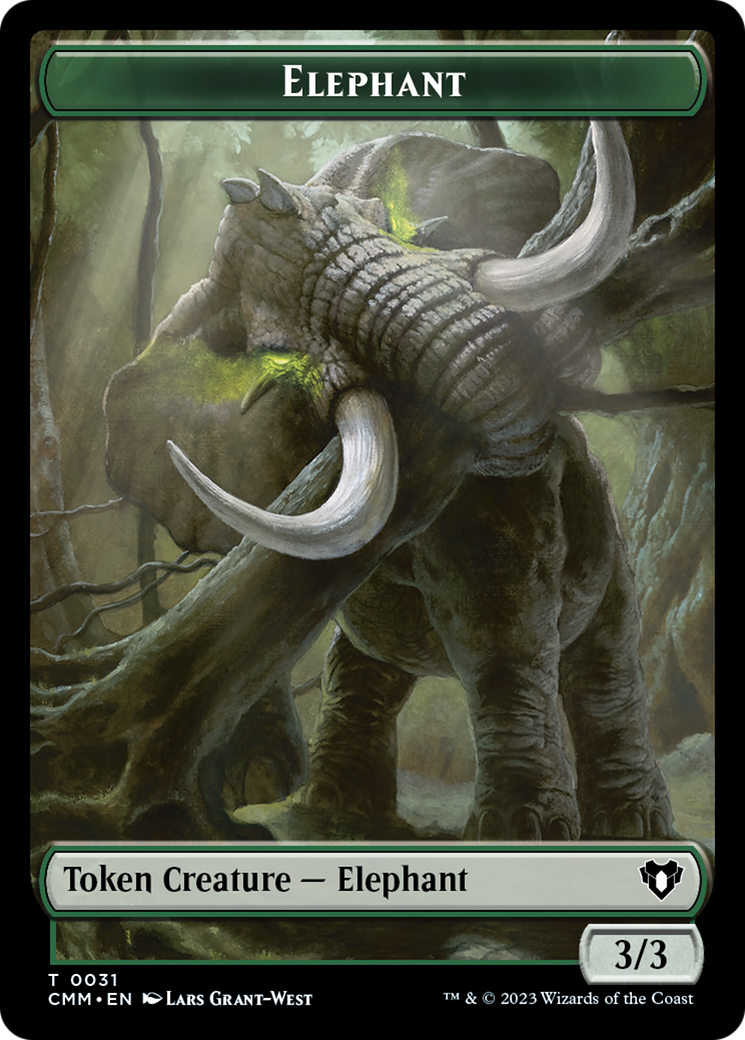 Soldier // Elephant Double-Sided Token [Commander Masters Tokens] | Exor Games Summserside