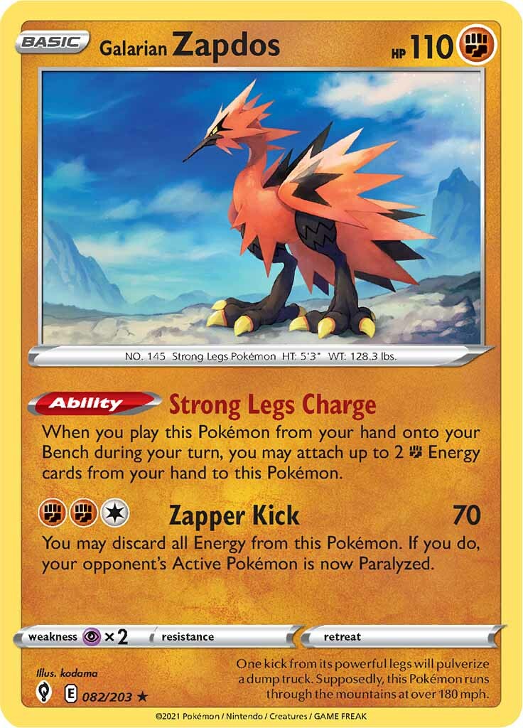 Galarian Zapdos (082/203) [Sword & Shield: Evolving Skies] | Exor Games Summserside