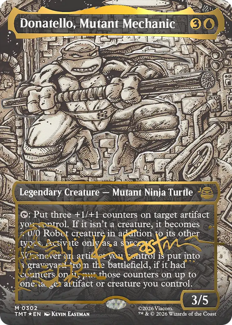 Donatello, Mutant Mechanic (Borderless) (Gold-Stamped Signature) [Teenage Mutant Ninja Turtles] | Exor Games Summserside