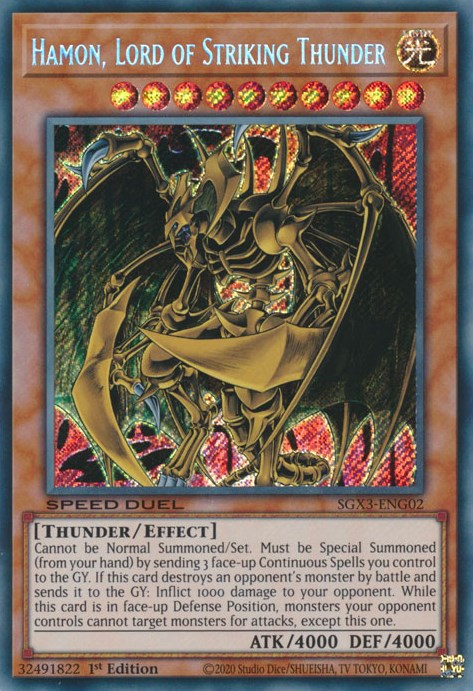 Hamon, Lord of Striking Thunder [SGX3-ENG02] Secret Rare | Exor Games Summserside