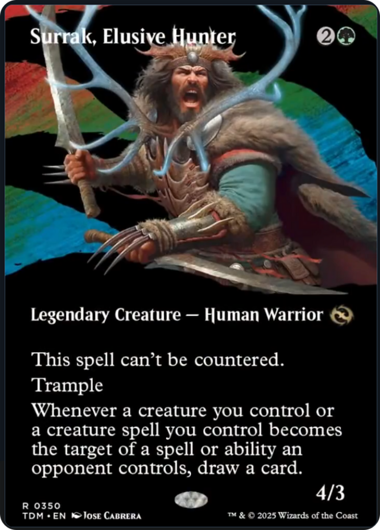Surrak, Elusive Hunter (Borderless) [Tarkir: Dragonstorm] | Exor Games Summserside