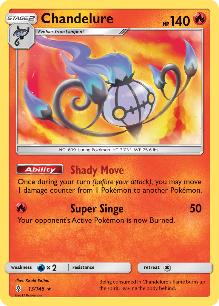 Chandelure (13/145) [Sun & Moon: Guardians Rising] | Exor Games Summserside