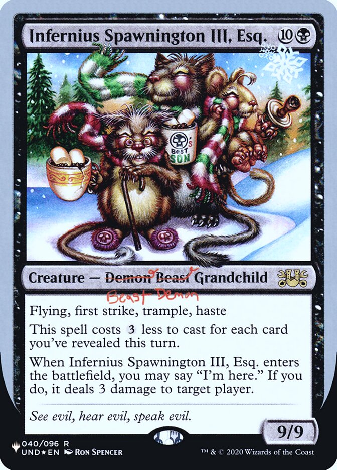 Infernius Spawnington III, Esq. (Unfinity Foil Edition) [The List] | Exor Games Summserside