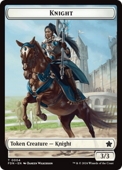 Human // Knight Double-Sided Token [Foundations Tokens] | Exor Games Summserside