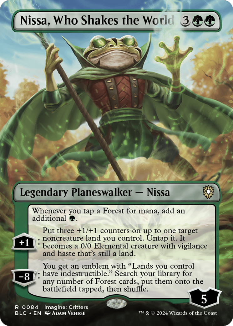 Nissa, Who Shakes the World (Borderless) [Bloomburrow Commander] | Exor Games Summserside