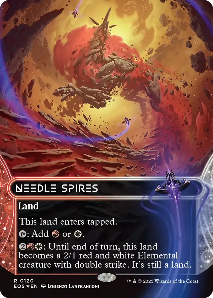 Needle Spires (0120) (Borderless) (Galaxy Foil) [Edge of Eternities: Stellar Sights] | Exor Games Summserside