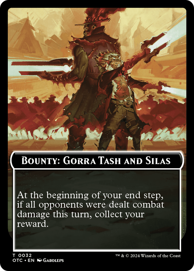 Bounty: Gorra Tash and Silas // Bounty Rules Double-Sided Token [Outlaws of Thunder Junction Commander Tokens] | Exor Games Summserside