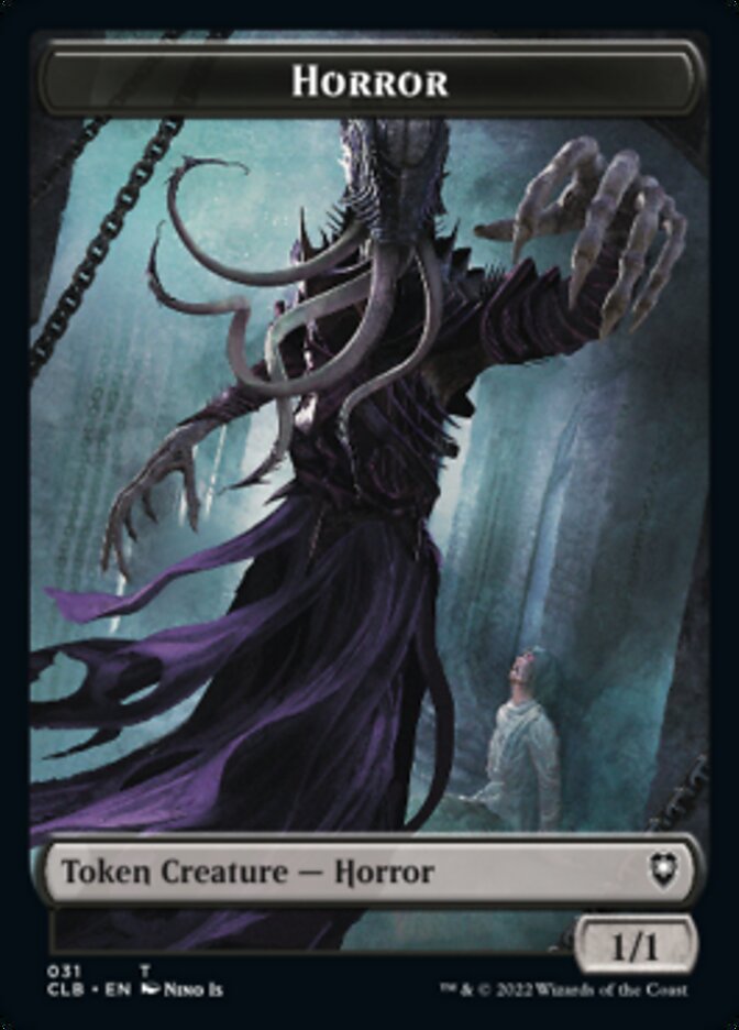 Horror // Centaur Double-Sided Token [Commander Legends: Battle for Baldur's Gate Tokens] | Exor Games Summserside