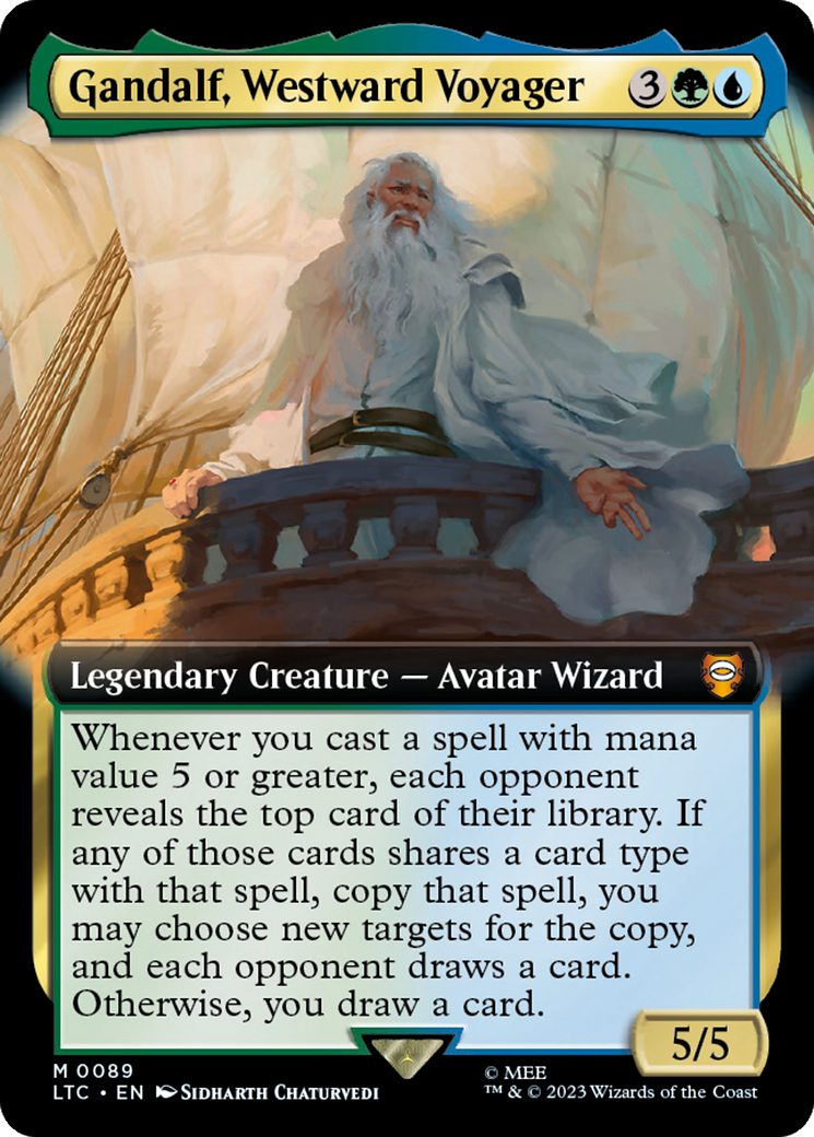 Gandalf, Westward Voyager (Extended Art) [The Lord of the Rings: Tales of Middle-Earth Commander] | Exor Games Summserside