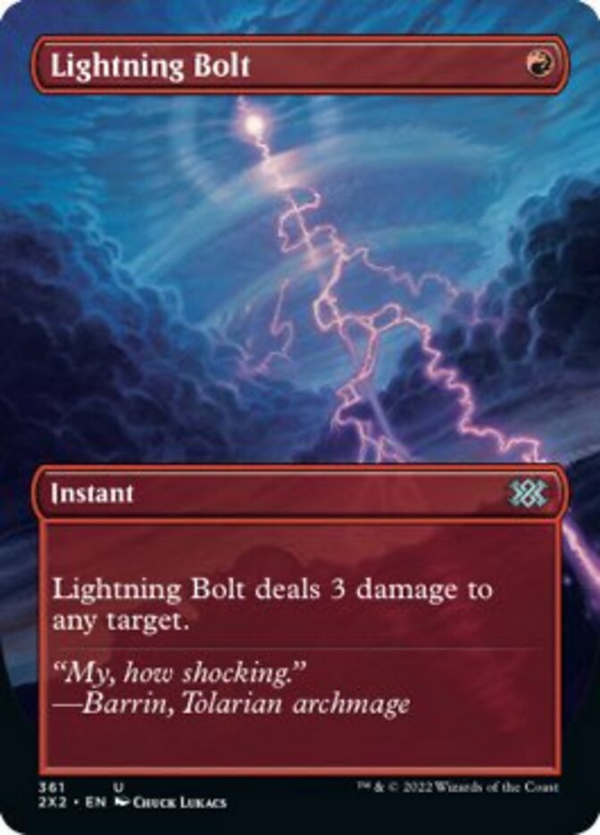 Lightning Bolt (Borderless Alternate Art) [Double Masters 2022] | Exor Games Summserside