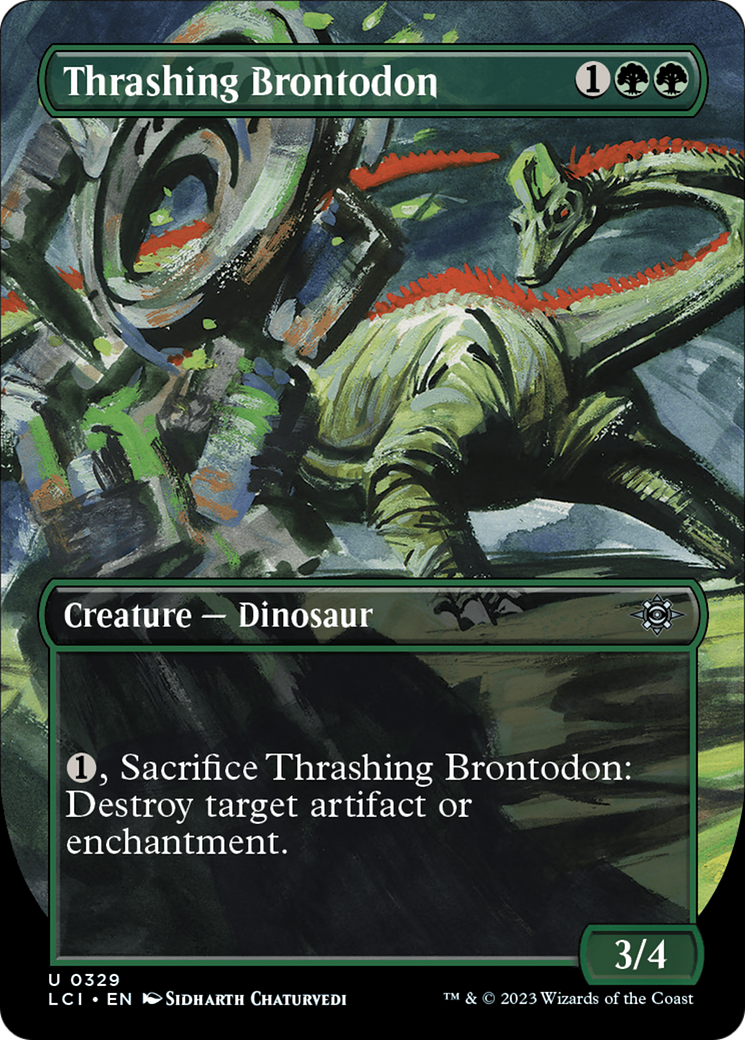 Thrashing Brontodon (Borderless) [The Lost Caverns of Ixalan] | Exor Games Summserside