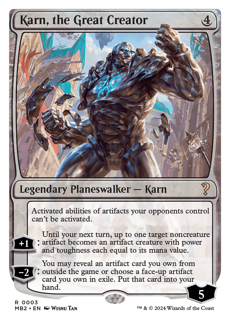 Karn, the Great Creator (White Border) [Mystery Booster 2] | Exor Games Summserside