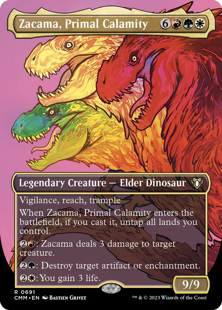 Zacama, Primal Calamity (Borderless Profile) [Commander Masters] | Exor Games Summserside