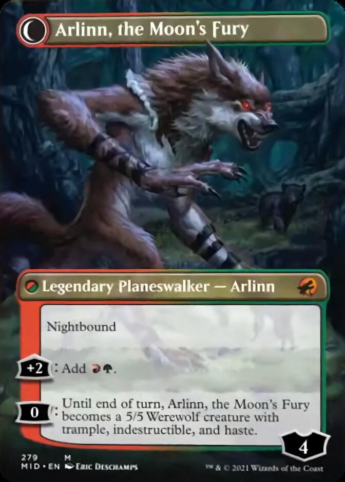 Arlinn, the Pack's Hope // Arlinn, the Moon's Fury (Borderless) [Innistrad: Midnight Hunt] | Exor Games Summserside