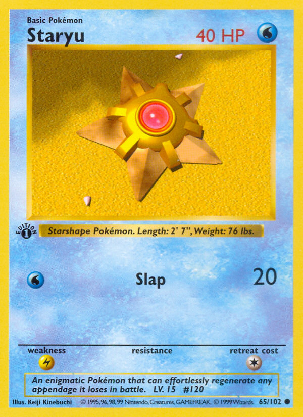 Staryu (65/102) (Shadowless) [Base Set 1st Edition] | Exor Games Summserside