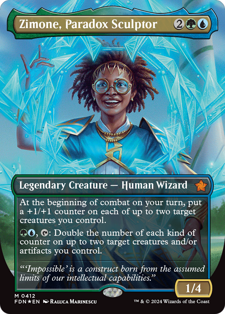 Zimone, Paradox Sculptor (Borderless) (Mana Foil) [Foundations] | Exor Games Summserside