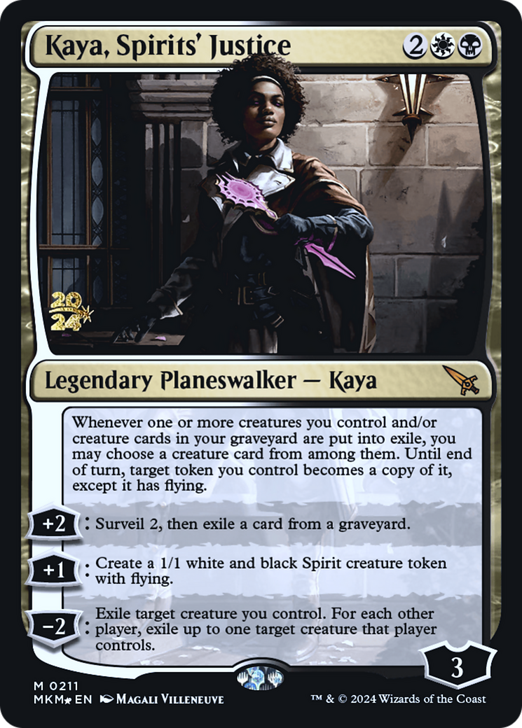 Kaya, Spirits' Justice [Murders at Karlov Manor Prerelease Promos] | Exor Games Summserside