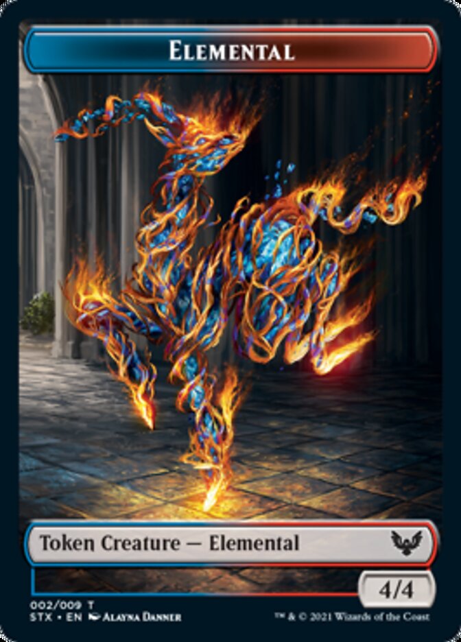 Elemental // Fractal Double-Sided Token [Strixhaven: School of Mages Tokens] | Exor Games Summserside