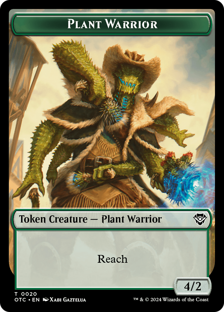 Plant Warrior // Treasure Double-Sided Token [Outlaws of Thunder Junction Commander Tokens] | Exor Games Summserside