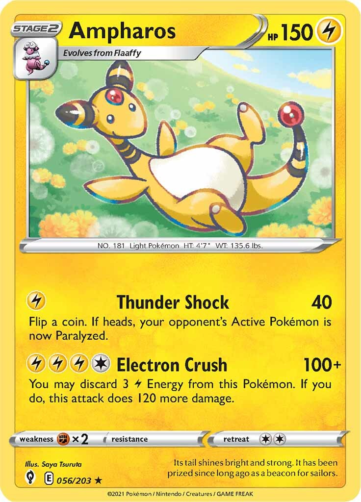 Ampharos (056/203) [Sword & Shield: Evolving Skies] | Exor Games Summserside