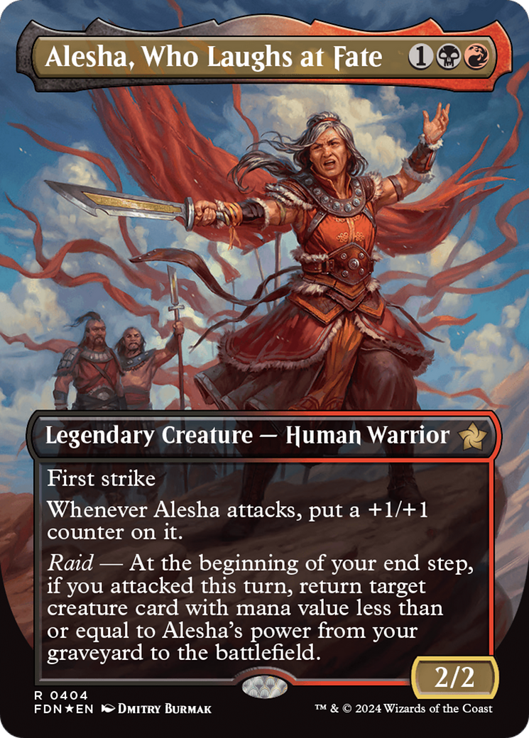 Alesha, Who Laughs at Fate (Borderless) (Mana Foil) [Foundations] | Exor Games Summserside