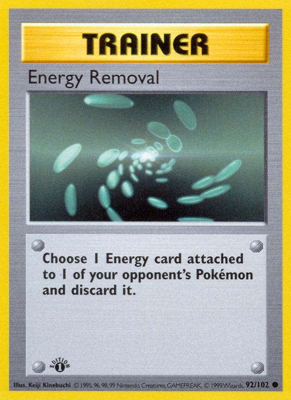 Energy Removal (92/102) (Shadowless) [Base Set 1st Edition] | Exor Games Summserside