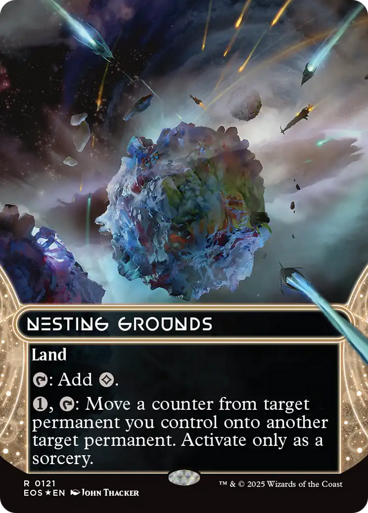 Nesting Grounds (0121) (Borderless) (Galaxy Foil) [Edge of Eternities: Stellar Sights] | Exor Games Summserside