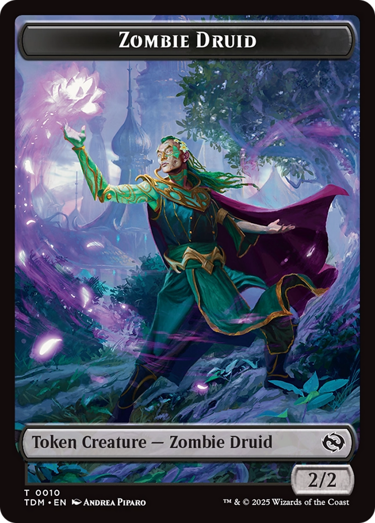 Zombie Druid // Treasure Double-Sided Token [Tarkir: Dragonstorm Tokens] | Exor Games Summserside